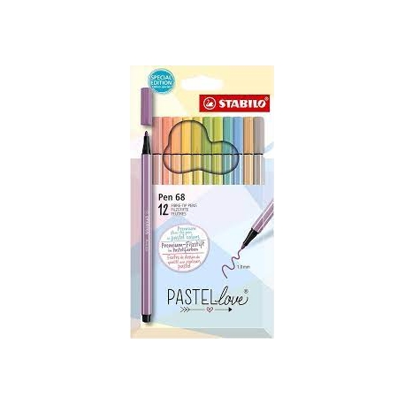 STABILO Pen 68 Pastellove set 12 Colori