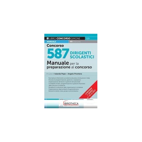 CONCORSO 587 DIRIGENTI SCOLASTICI - MANUALE PER LA P