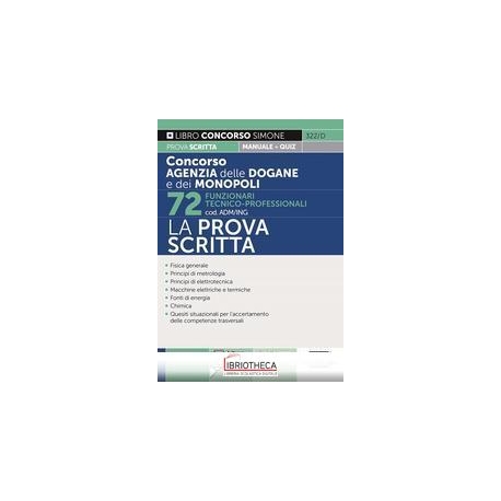 CONCORSO AGENZIA DELLE DOGANE E DEI MONOPOLI - 72 FU
