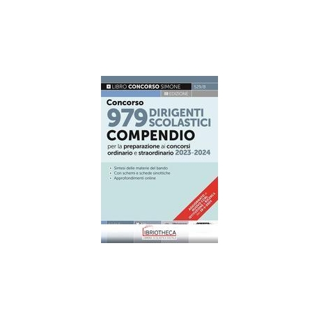 CONCORSO 979 DIRIGENTI SCOLASTICI - COMPENDIO PER LA