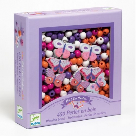 450 PERLE IN LEGNO kit artistico FARFALL