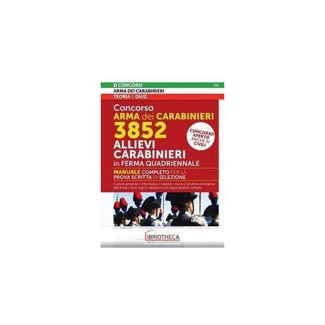 CONCORSO ARMA DEI CARABINIERI 3852 ALLIEVI CARABINIE