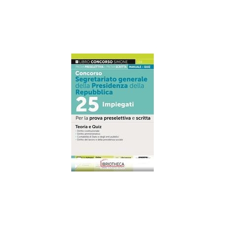 CONCORSO SEGRETARIATO GENERALE DELLA PRESIDENZA DELL