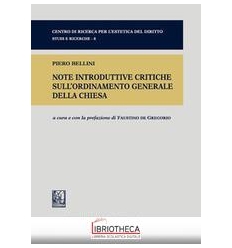 NOTE INTRODUTTIVE CRITICHE SULL'ORDINAMENTO GENERALE