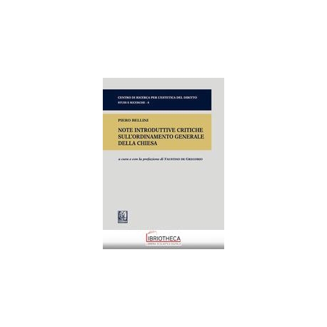 NOTE INTRODUTTIVE CRITICHE SULL'ORDINAMENTO GENERALE
