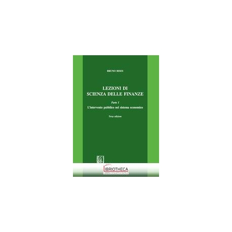LEZIONI DI SCIENZA DELLE FINANZE - PARTE I - L'INTER