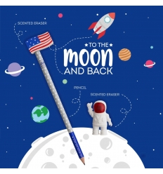 Set di 2 Gomme e 1 Matita - To The Moon
