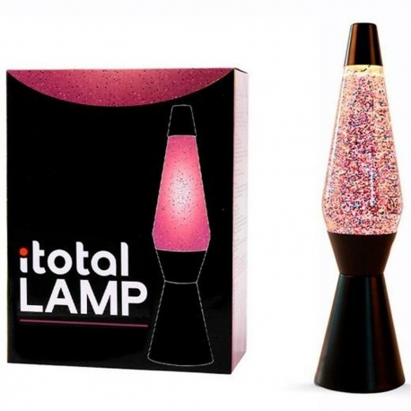 Lampada Lava GLITTER con Base Nera
