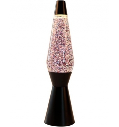 Lampada Lava GLITTER con Base Nera