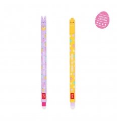 Set di 2 Penne Gel Cancellabili rosa e viola easter