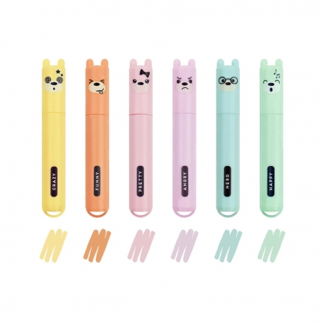 Set di 6 Mini Evidenziatori - Teddy's Style