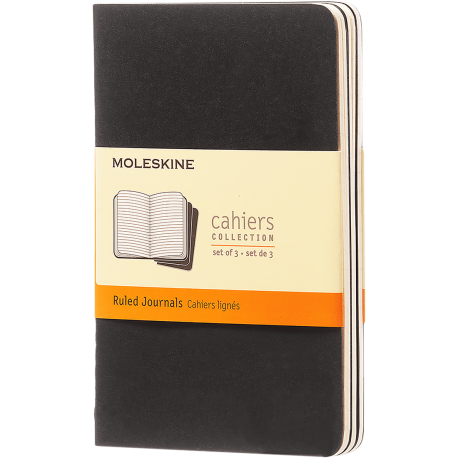 RULED CAHIER BLACK COVER POCKET