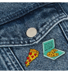 Set di 2 Spille in Metallo Smaltato PIZZA