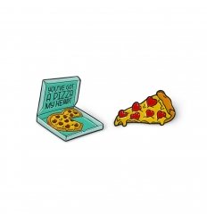 Set di 2 Spille in Metallo Smaltato PIZZA