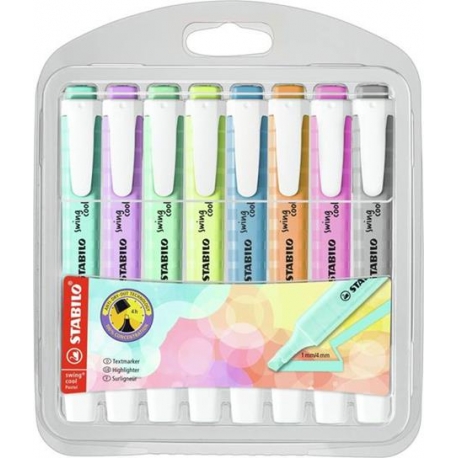 EVIDENZIATORI STABILO SWING PASTEL 8 COLORI PASTEL