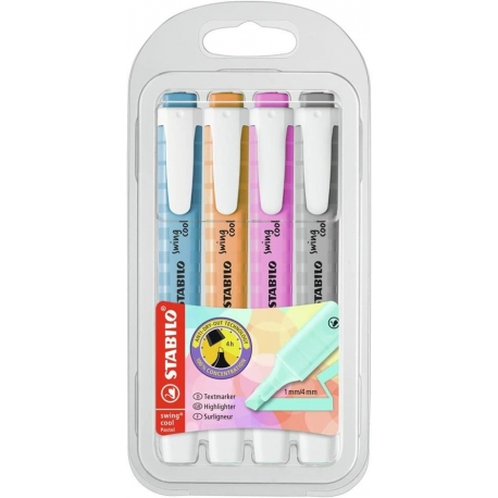 EVIDENZIATORI STABILO SWING PASTEL 4 COLORI