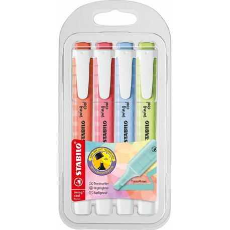 EVIDENZIATORI STABILO SWING PASTEL 4 COLORI