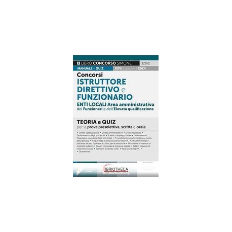 CONCORSI ISTRUTTORE DIRETTIVO E FUNZIONARIO - ENTI L