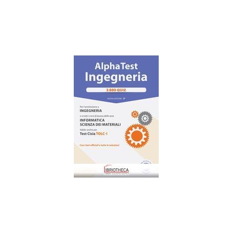 ALPHA TEST. INGEGNERIA 3800 QUIZ. CON SOFTWARE