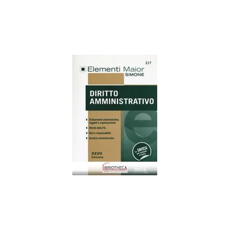 ELEMENTI MAIOR DI DIRITTO AMMINISTRATIVO