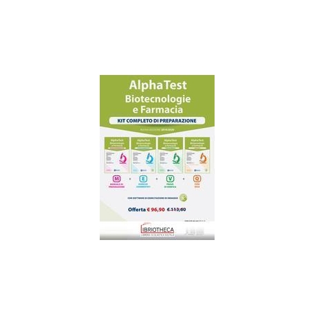 ALPHA TEST. BIOTECNOLOGIE E FARMACIA. KIT COMPLETO D