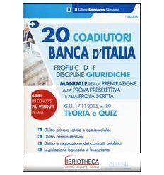 20 COADIUTORI BANCA D'ITALIA. PROFILI C D F. DISCIPL