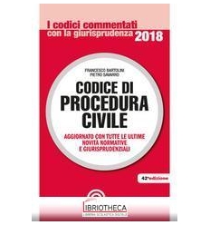 CODICE DI PROCEDURA CIVILE 2018