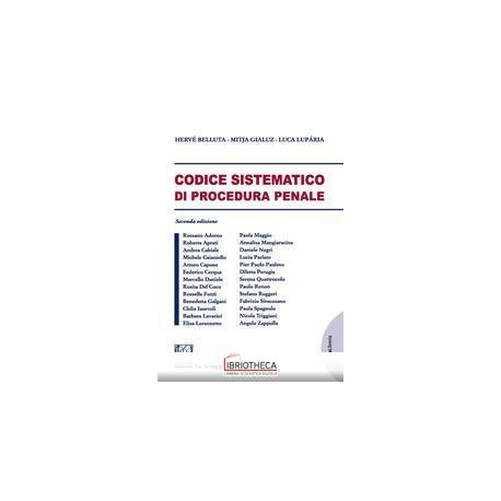 CODICE SISTEMATICO DI PROCEDURA PENALE