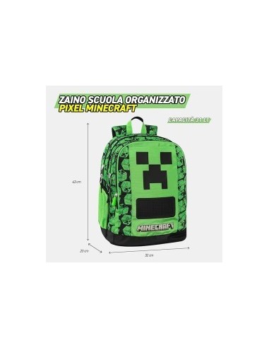 8058263233538 ZAINO ORG. PIXEL MINECRAFT