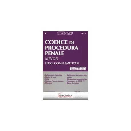 501/1 CODICE DI PROCEDURA PENALE E LEG