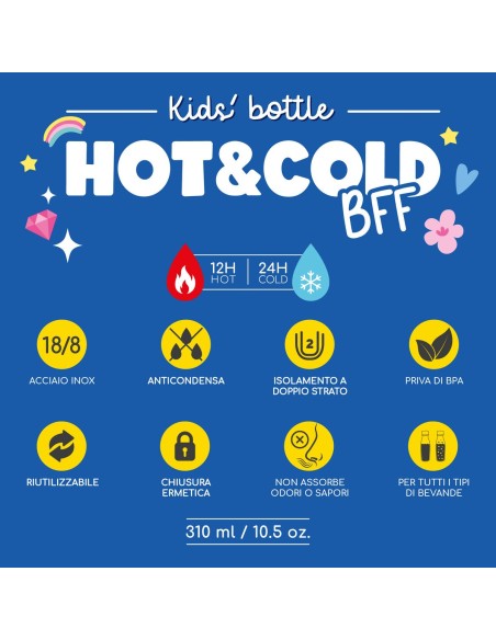 8052694028091 Borraccia Termica - Hot&Cold BFF UNICORN LEGAMI