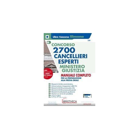 CONCORSO 2700 CANCELLIERI ESPERTI MINISTRO