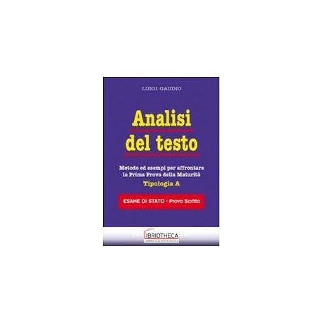 ANALISI DEL TESTO - 1' PROVA