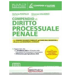 COMPENDIO DI DIRITTO PROCESSUALE PENALE 2020