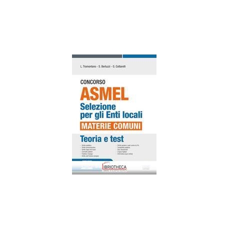 CONCORSO ASMEL SELEZIONE PER GLI ENTI LOCALI MATERIE