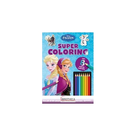 FROZEN. SUPER COLORING. CON ADESIVI. CON 8 MATITE