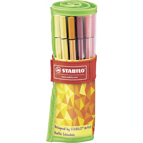 Stabilo Pen 68 Fan Edition Rollerset da 25 Colori Assortiti